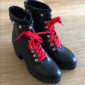 booties with red laces